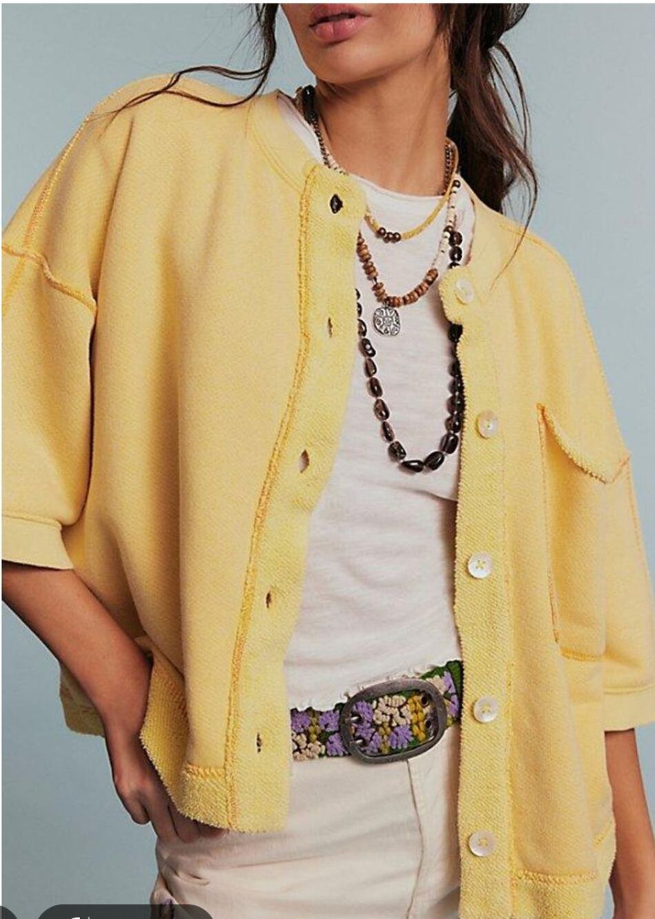 NWT Free People Matilda Sweatshirt | Lemon Drop | Size L